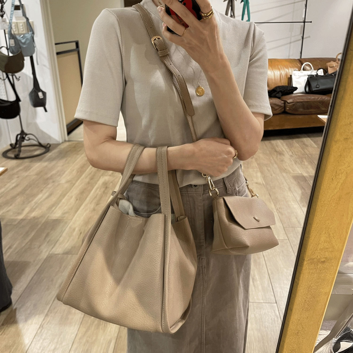 【エトネット限定】cachecache ミニショルダー付ソフトレザー調ミニバッグ - 画像27