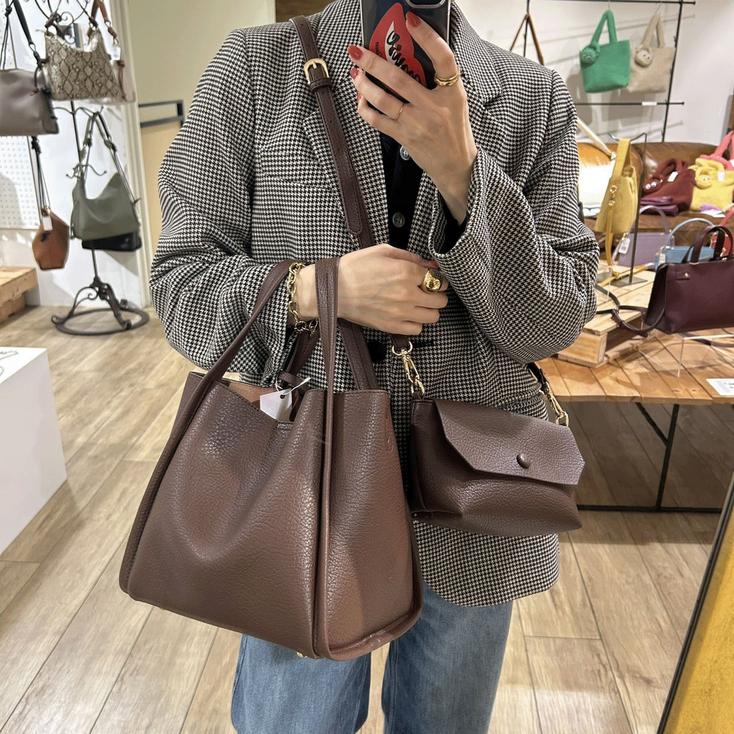 【エトネット限定】cachecache ミニショルダー付ソフトレザー調ミニバッグ - 画像30