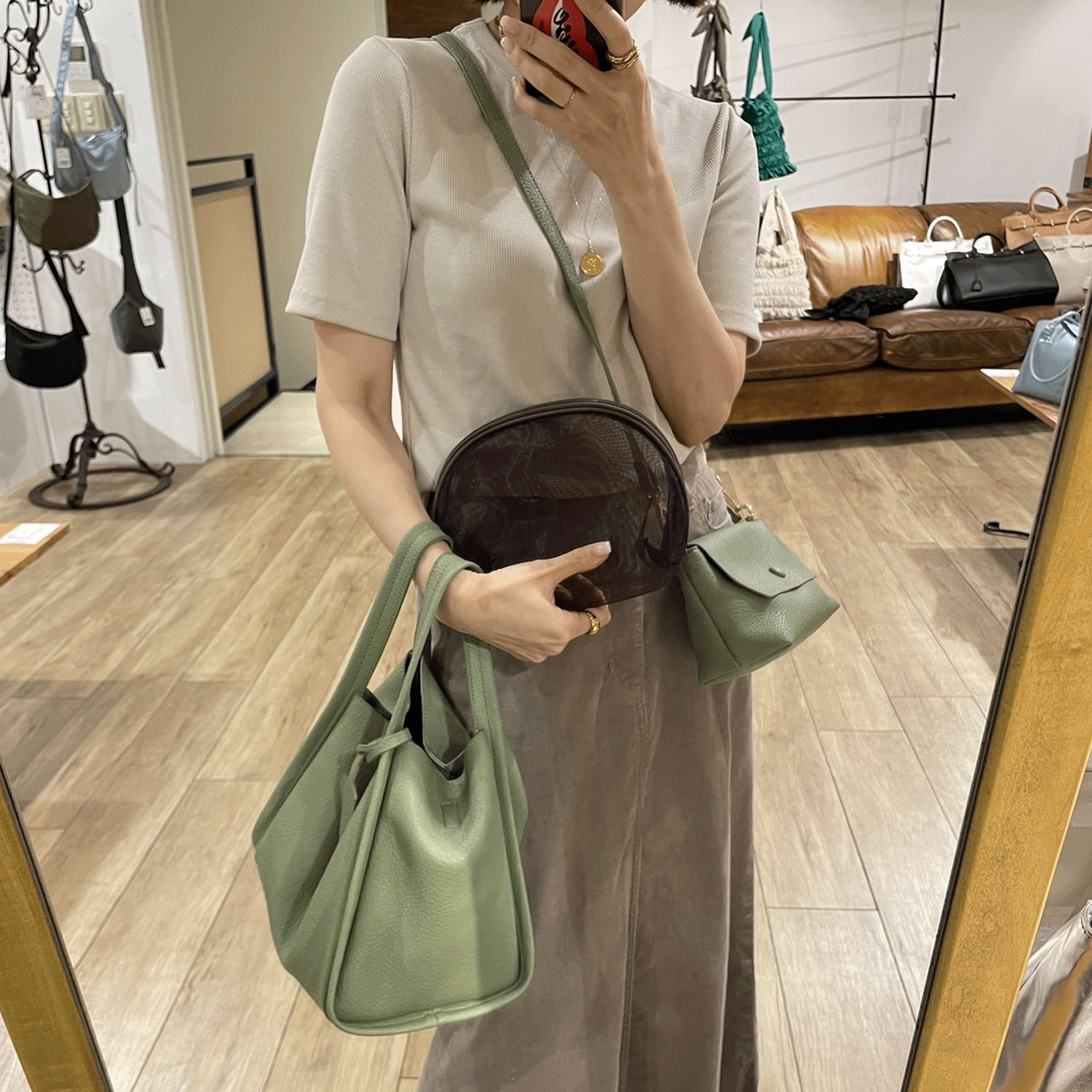 【エトネット限定】cachecache ミニショルダー付ソフトレザー調ミニバッグ - 画像43