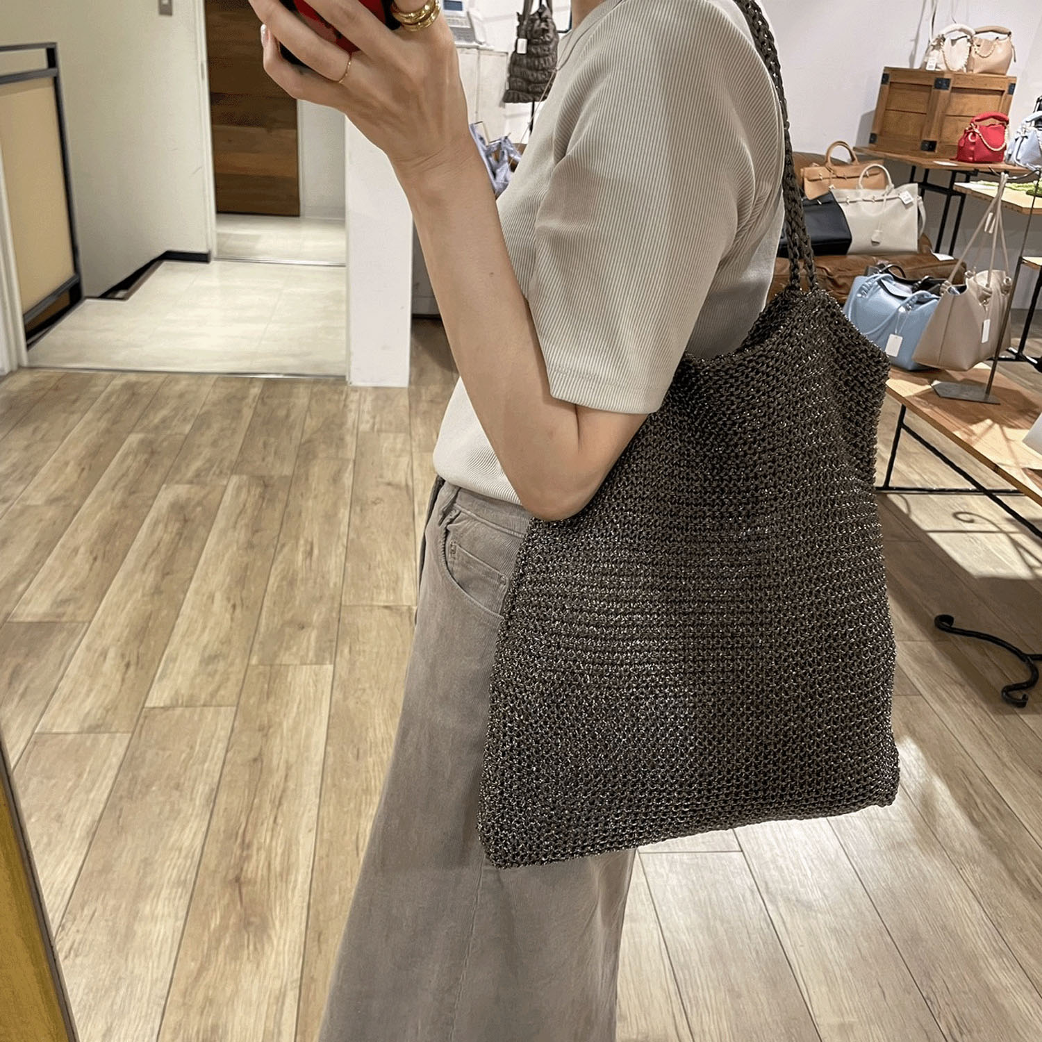 cachecache ラメ糸編みトート - 画像17