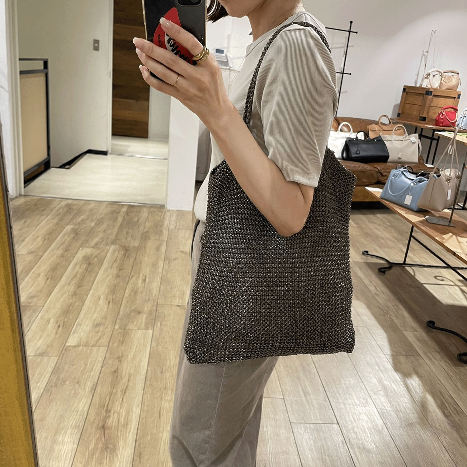 cachecache ラメ糸編みトート - 画像19