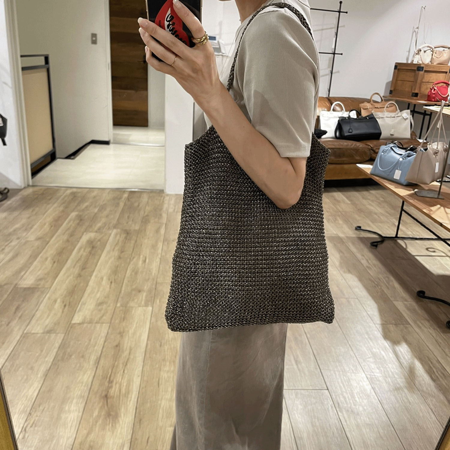 cachecache ラメ糸編みトート - 画像20