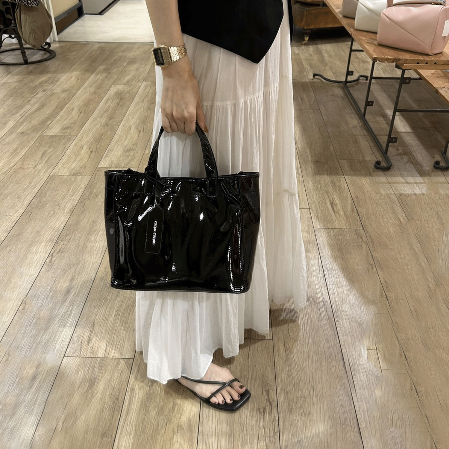 【Insta Live】cachecache エナメル風ショッパーバッグ小サイズ - 画像13