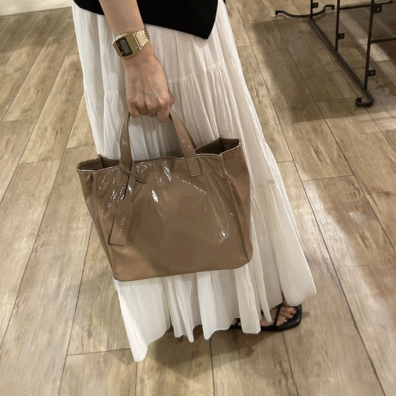 【Insta Live】cachecache エナメル風ショッパーバッグ小サイズ - 画像7