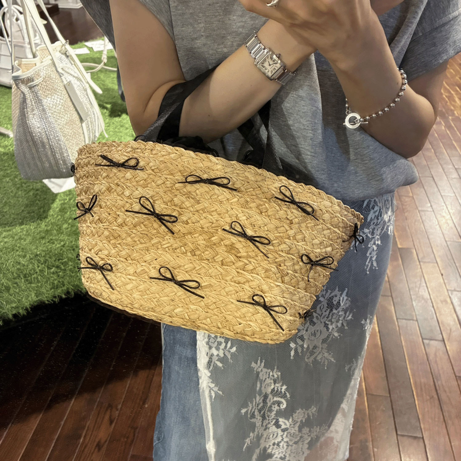 kakatoo ラフィアブレードリボンバッグ - 画像2