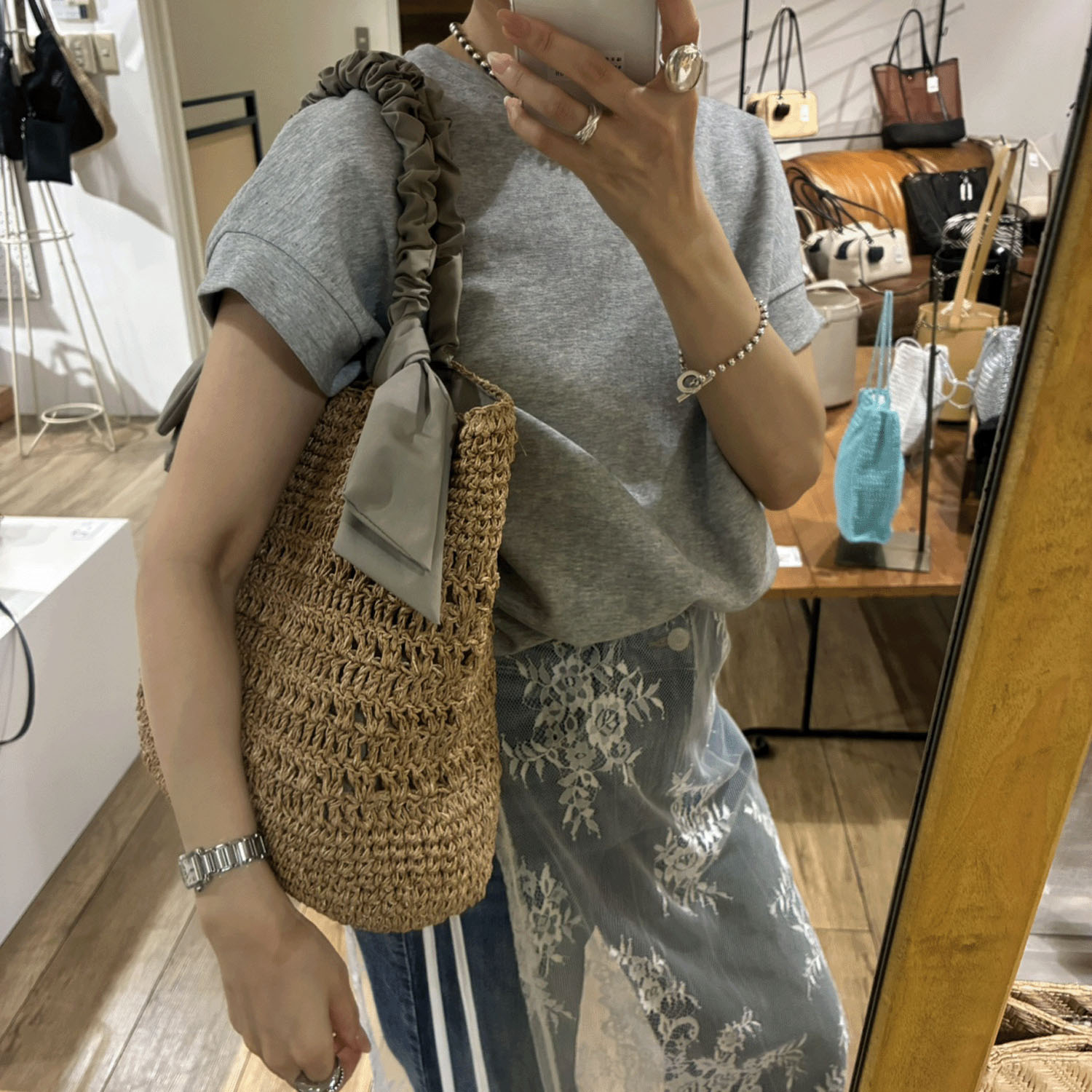 cachecache ラフィアブレードリボンバッグ - 画像6