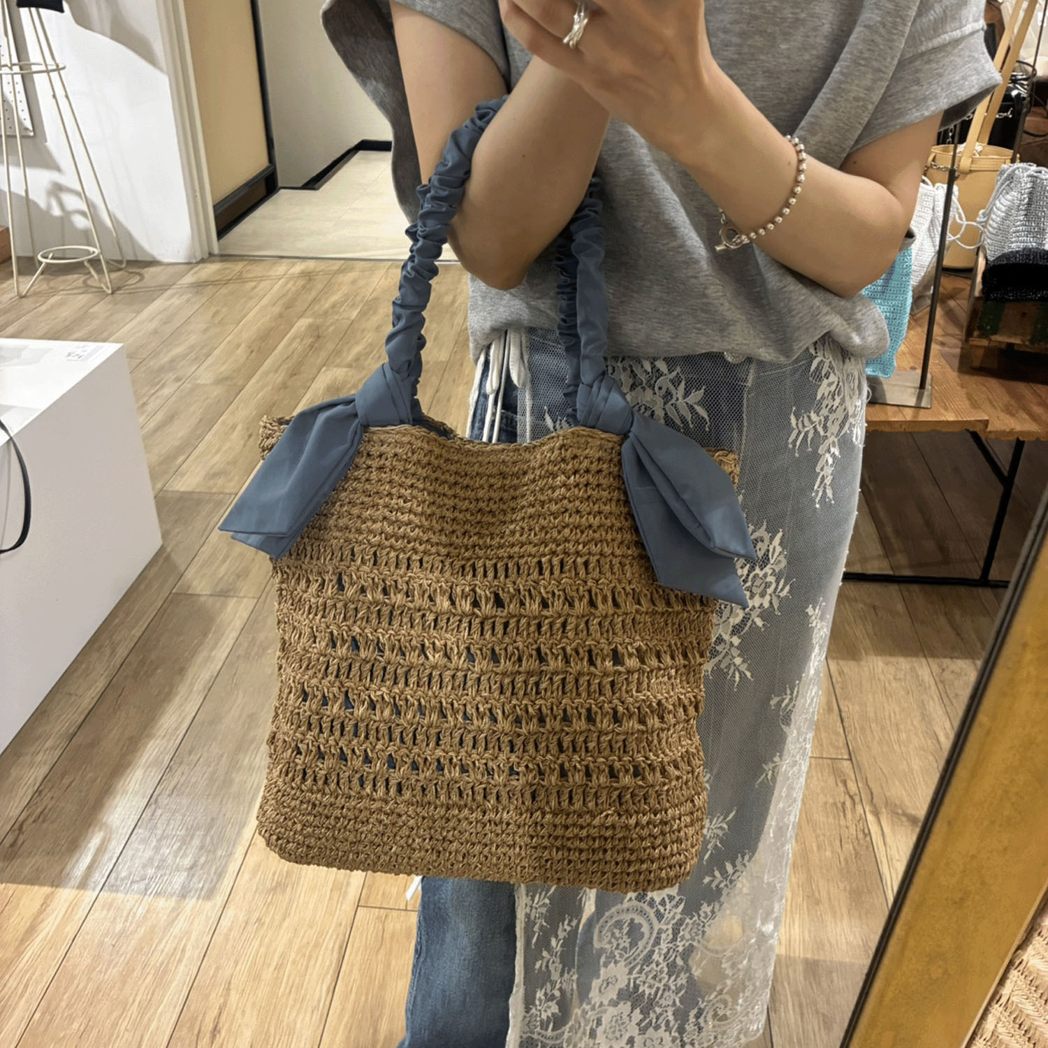 cachecache ラフィアブレードリボンバッグ - 画像10