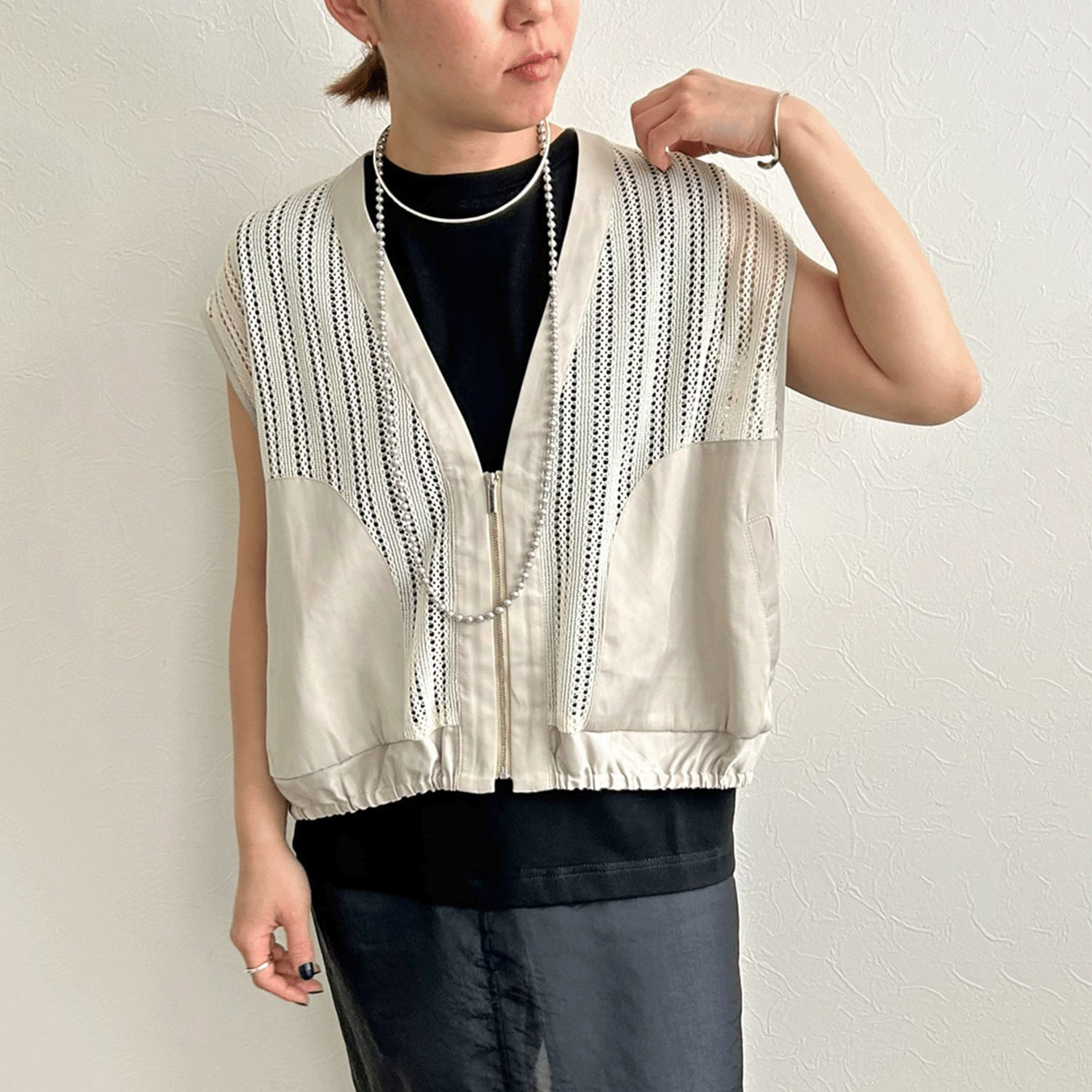 【InstaLive】LHELBIE（レルビエ） ストライプメッシュジレ - 画像25