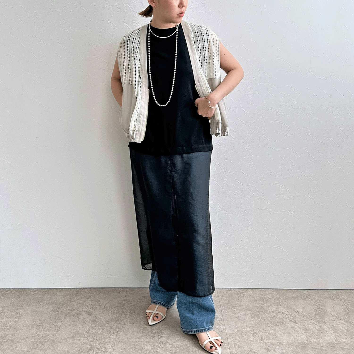 【InstaLive】LHELBIE（レルビエ） ストライプメッシュジレ - 画像28