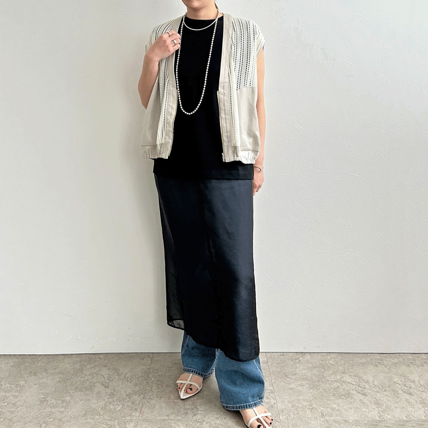 【InstaLive】LHELBIE（レルビエ） ストライプメッシュジレ - 画像30