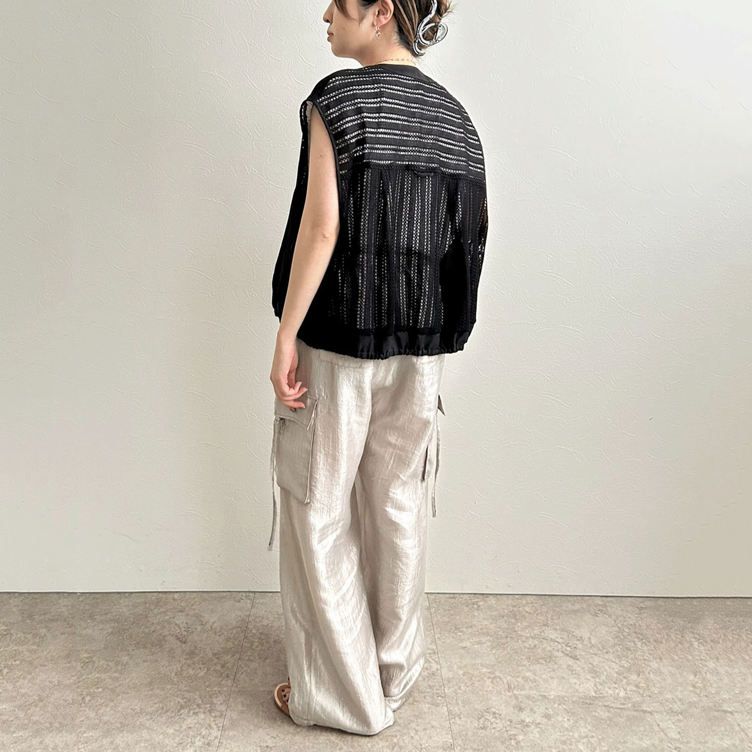 【InstaLive】LHELBIE（レルビエ） ストライプメッシュジレ - 画像6