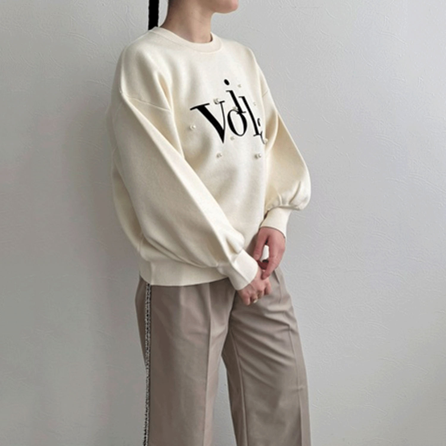 LHELBIE ロゴ×パールニットトップス - 画像9