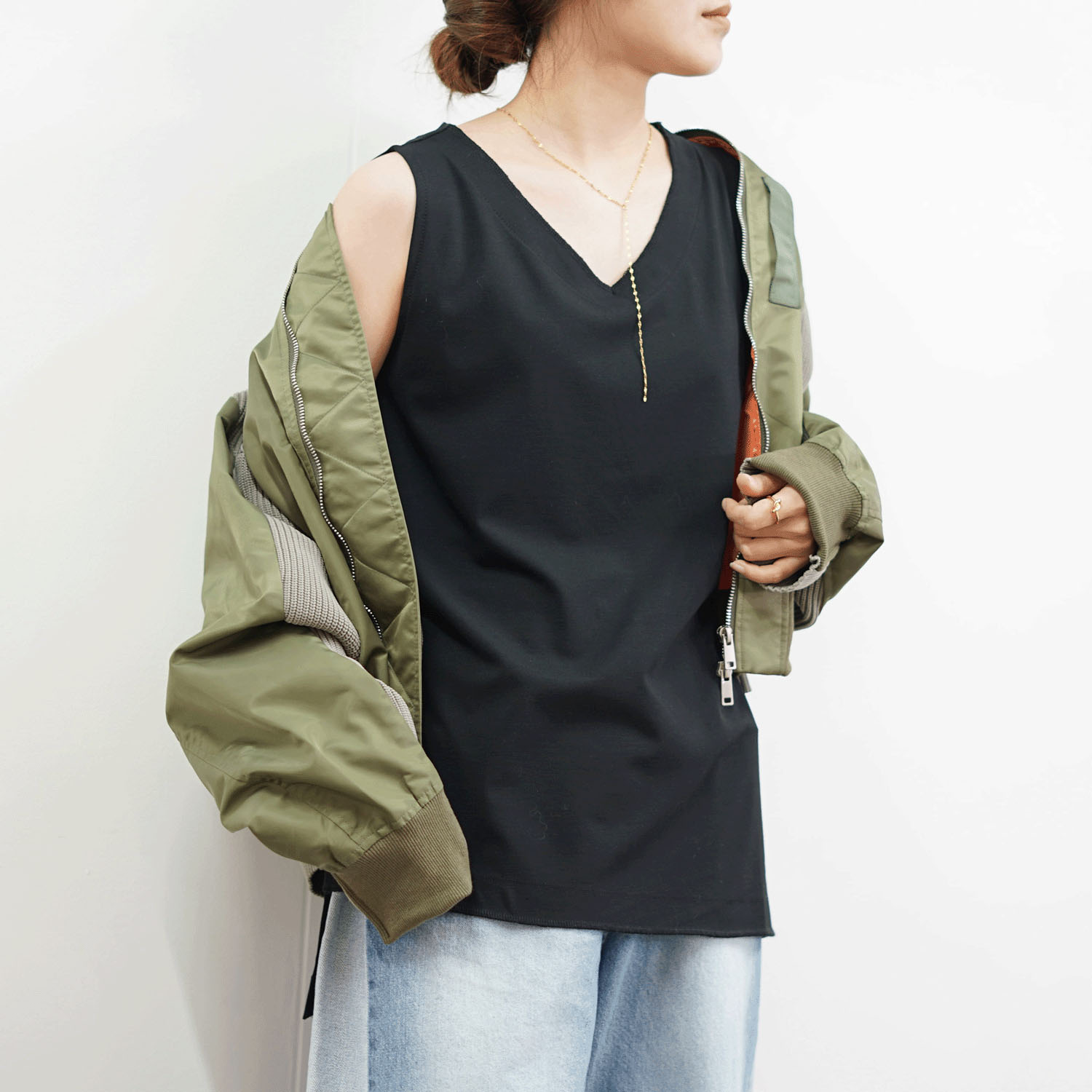 SEVEN SENSE 脇高！重ね着にも使えるアシメタンク - 画像3