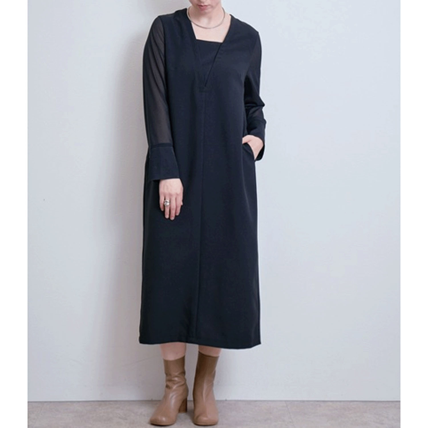 【Insta Live】 LHELBIE  シアースリーブワンピース - 画像2