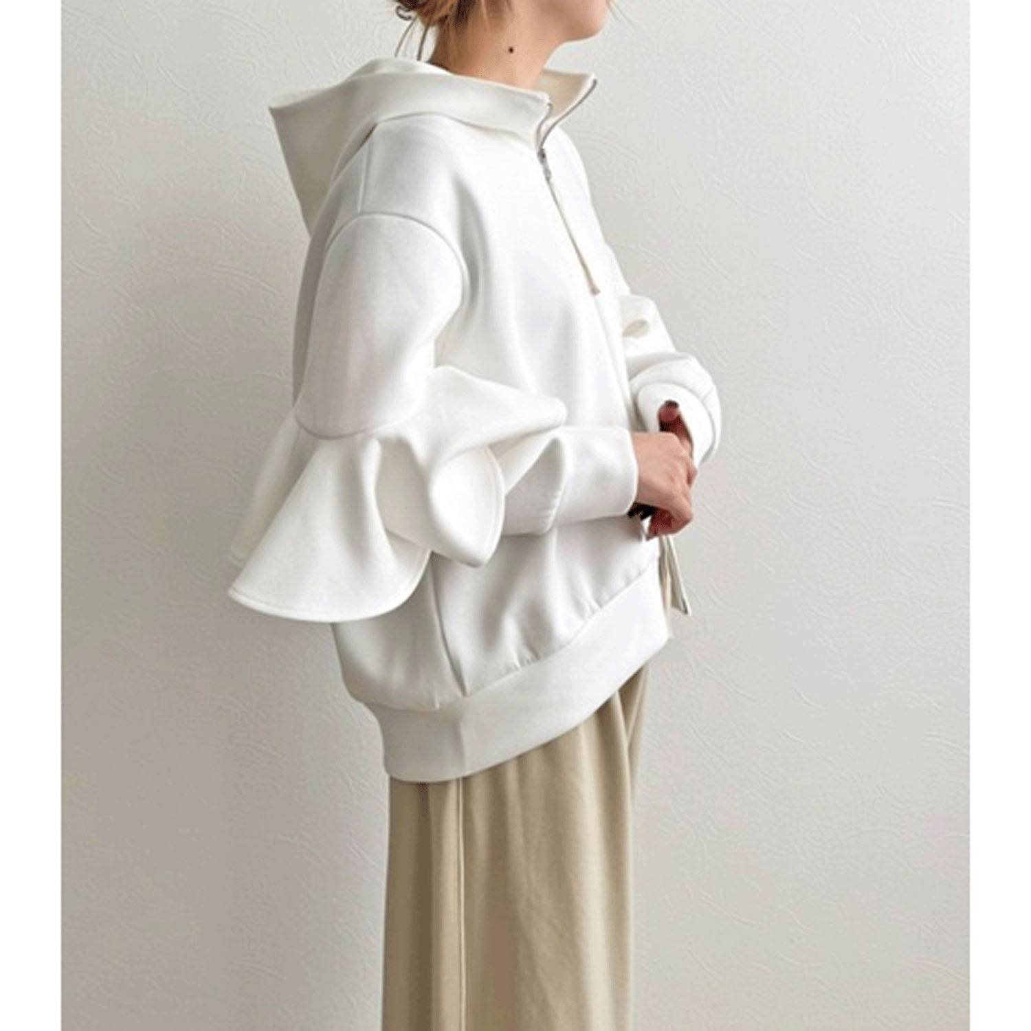 LHELBIE  ラッフルスリーブジップパーカ - 画像11