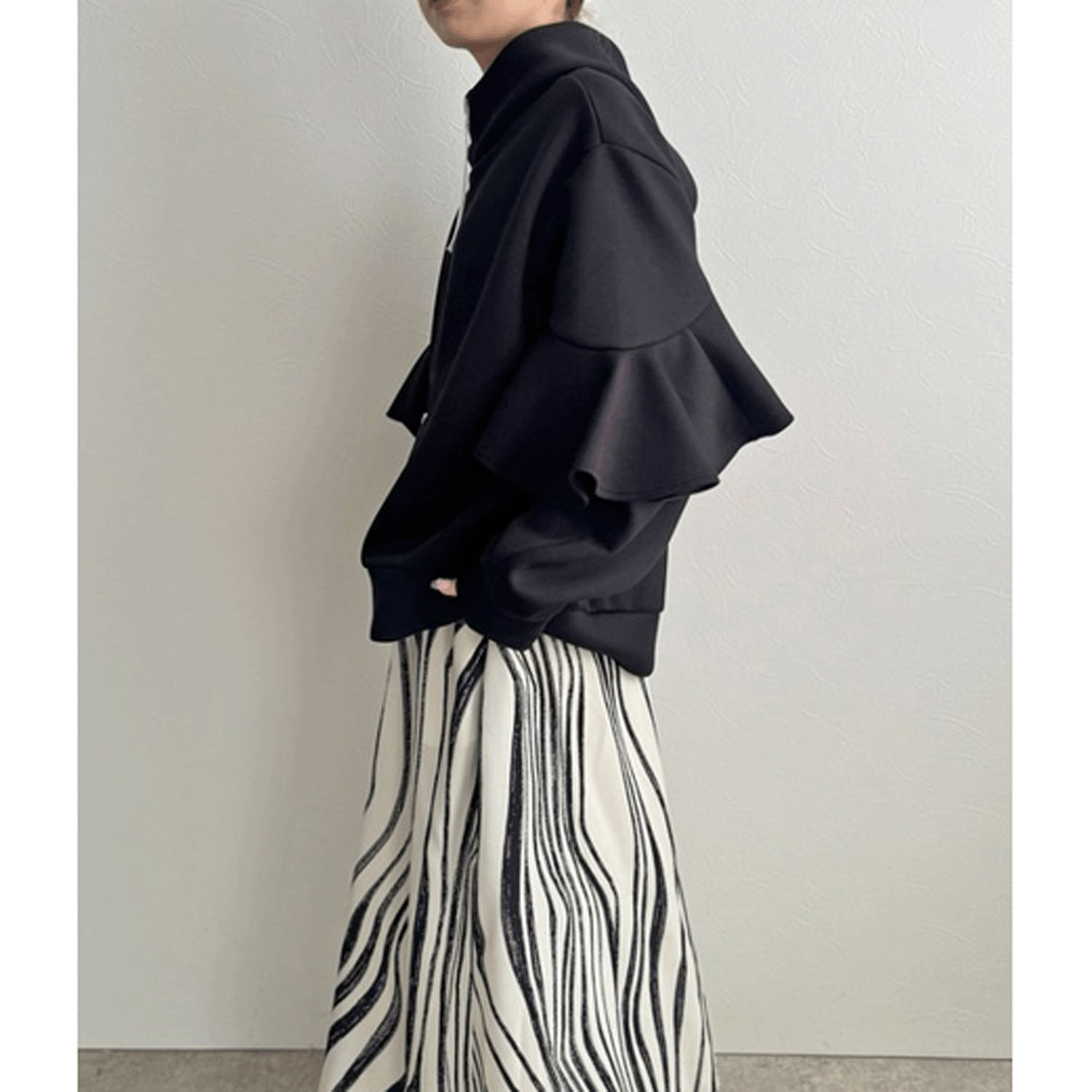 LHELBIE  ラッフルスリーブジップパーカ - 画像4