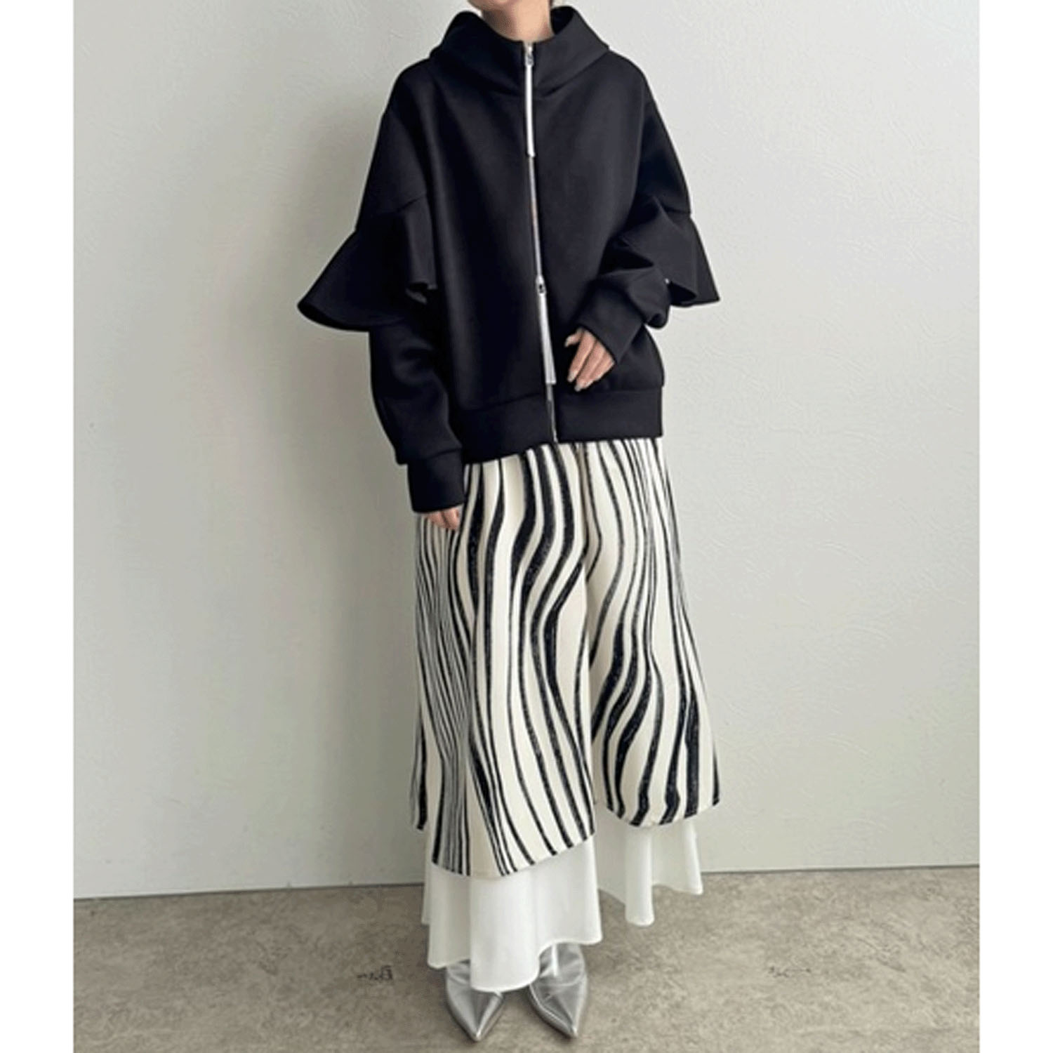 LHELBIE  ラッフルスリーブジップパーカ - 画像6