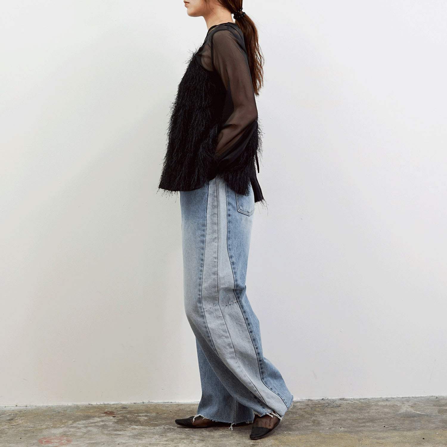 SEVEN SENSE サイド配色デニムパンツ - 画像4