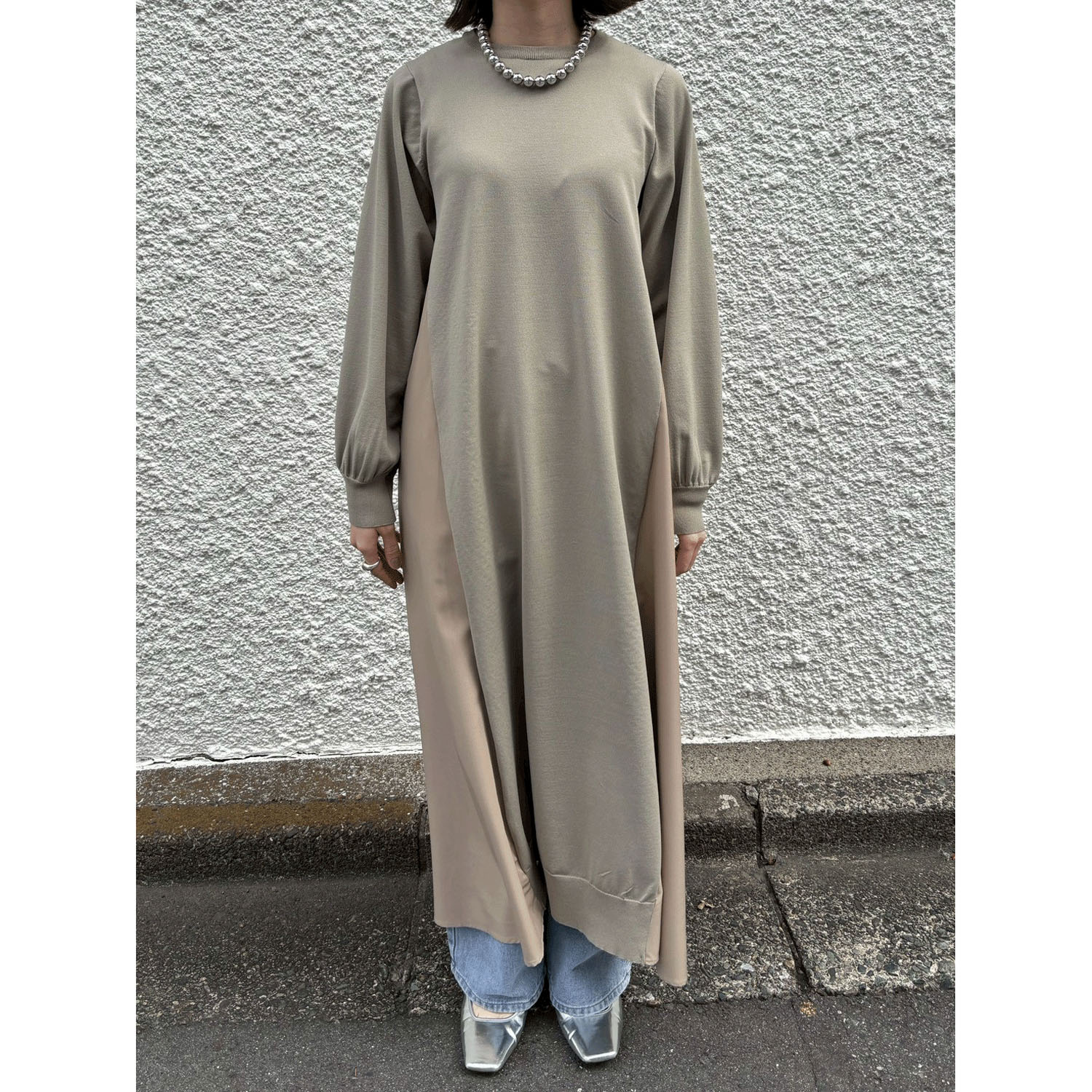 【Insta Live】ROSIEE 後レースライン布帛ニットワンピース - 画像30