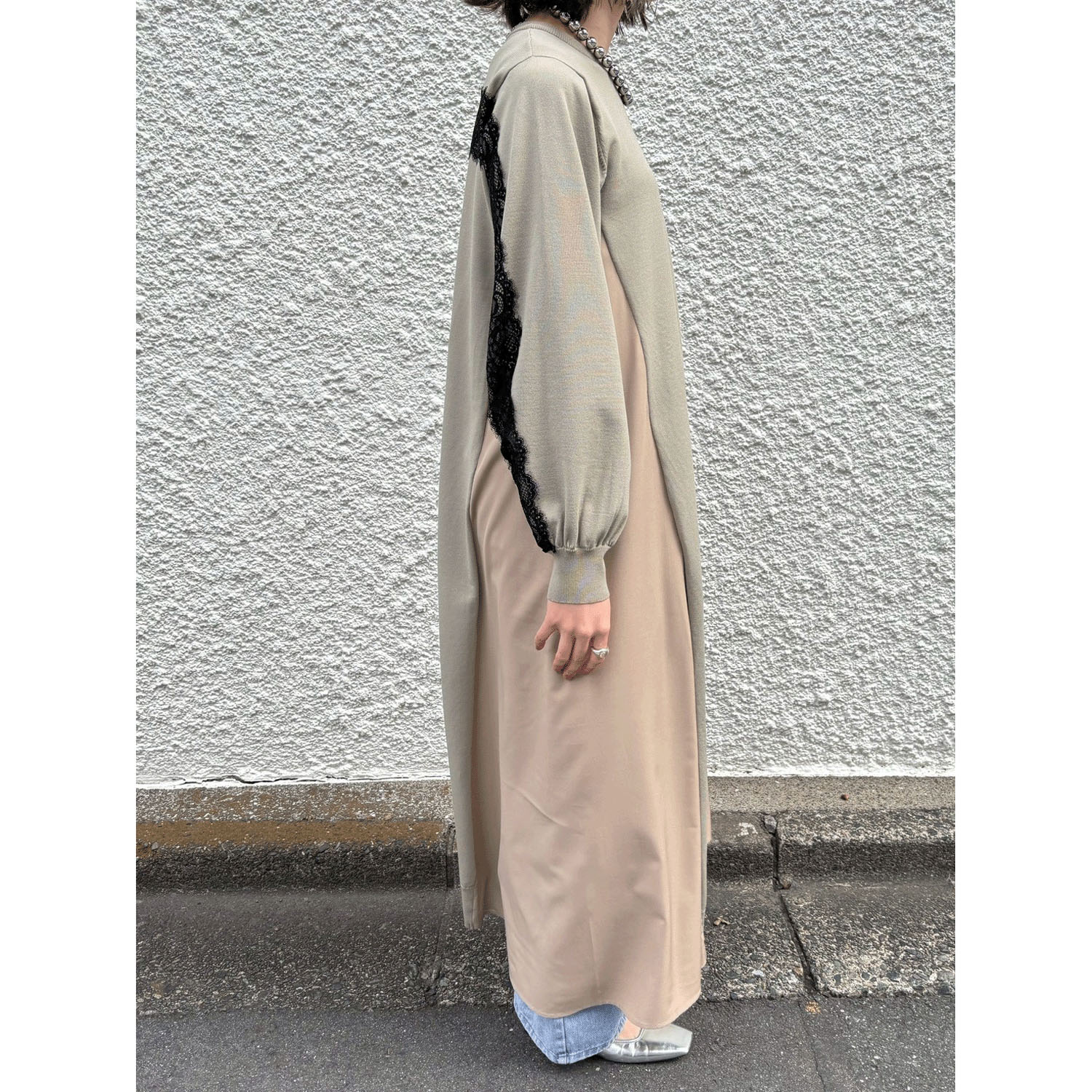 【Insta Live】ROSIEE 後レースライン布帛ニットワンピース - 画像31