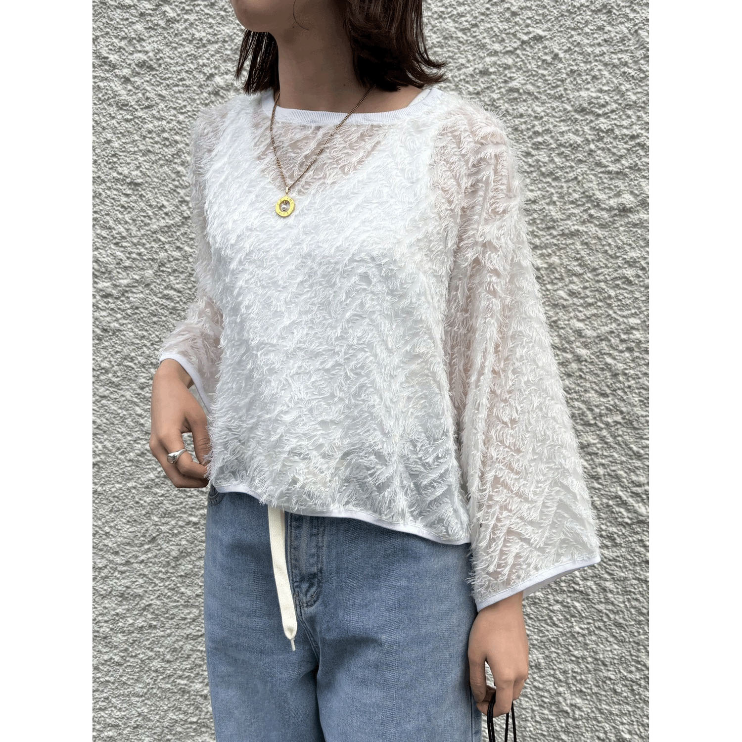 ROSIEE フリンジジャガードTOPS - 画像2