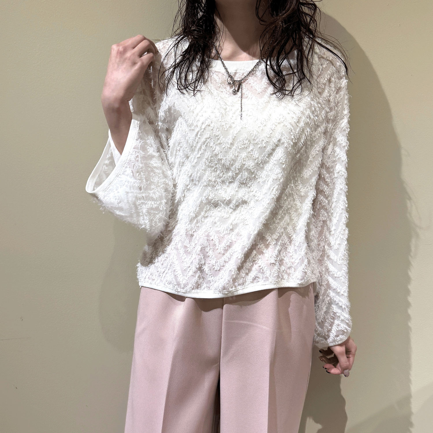 ROSIEE フリンジジャガードTOPS - 画像1