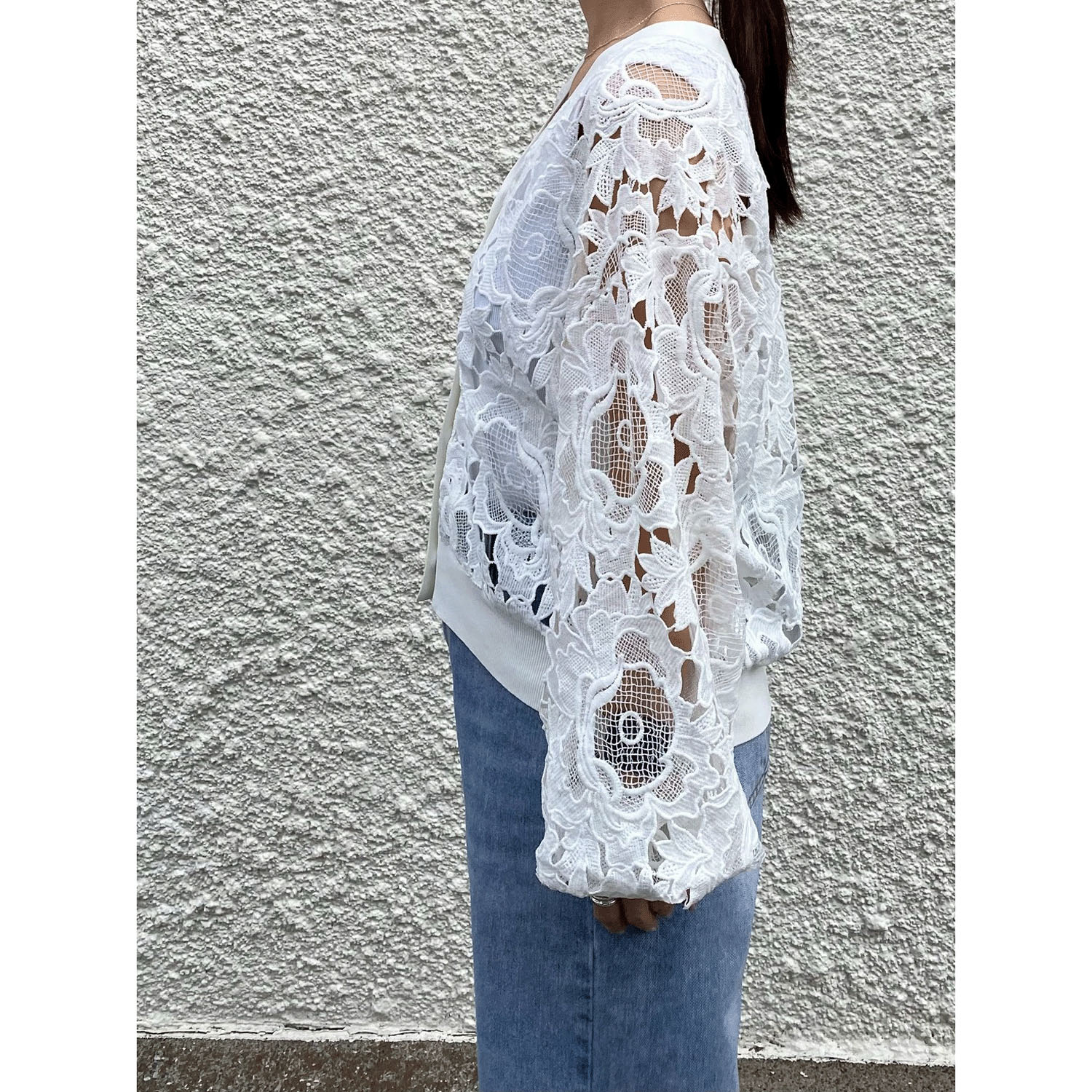 ROSIEE レースチュールドッキングカーディガン - 画像4