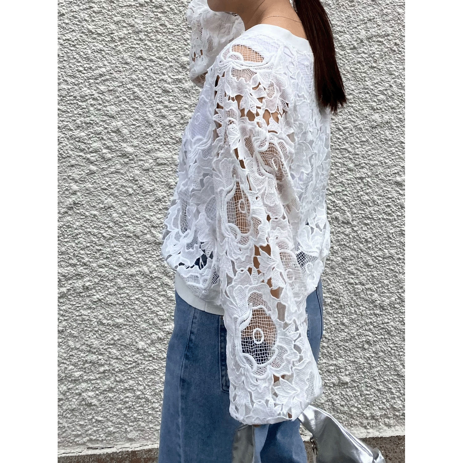 ROSIEE レースチュールドッキングカーディガン - 画像5