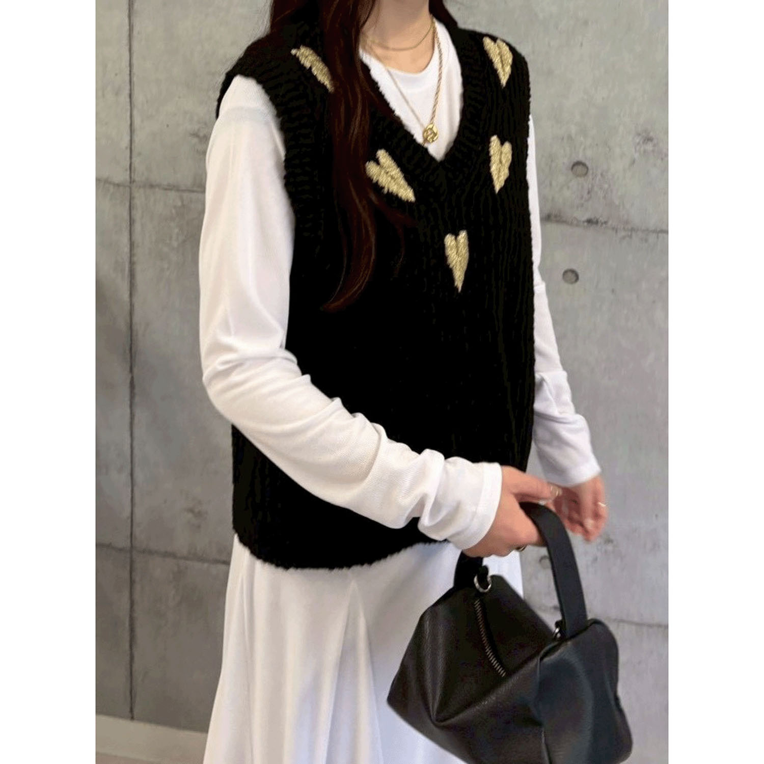 ROSIEE ハート刺繍スラブニットベスト - 画像13