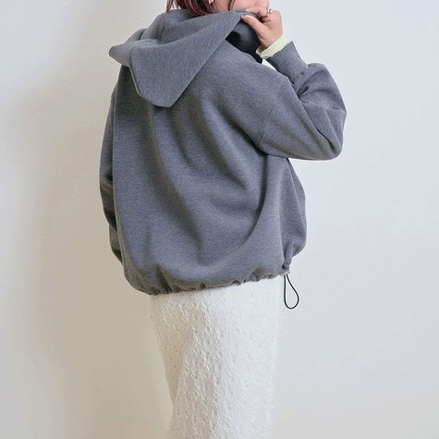 LHELBIE パールロゴジップパーカー - 画像3