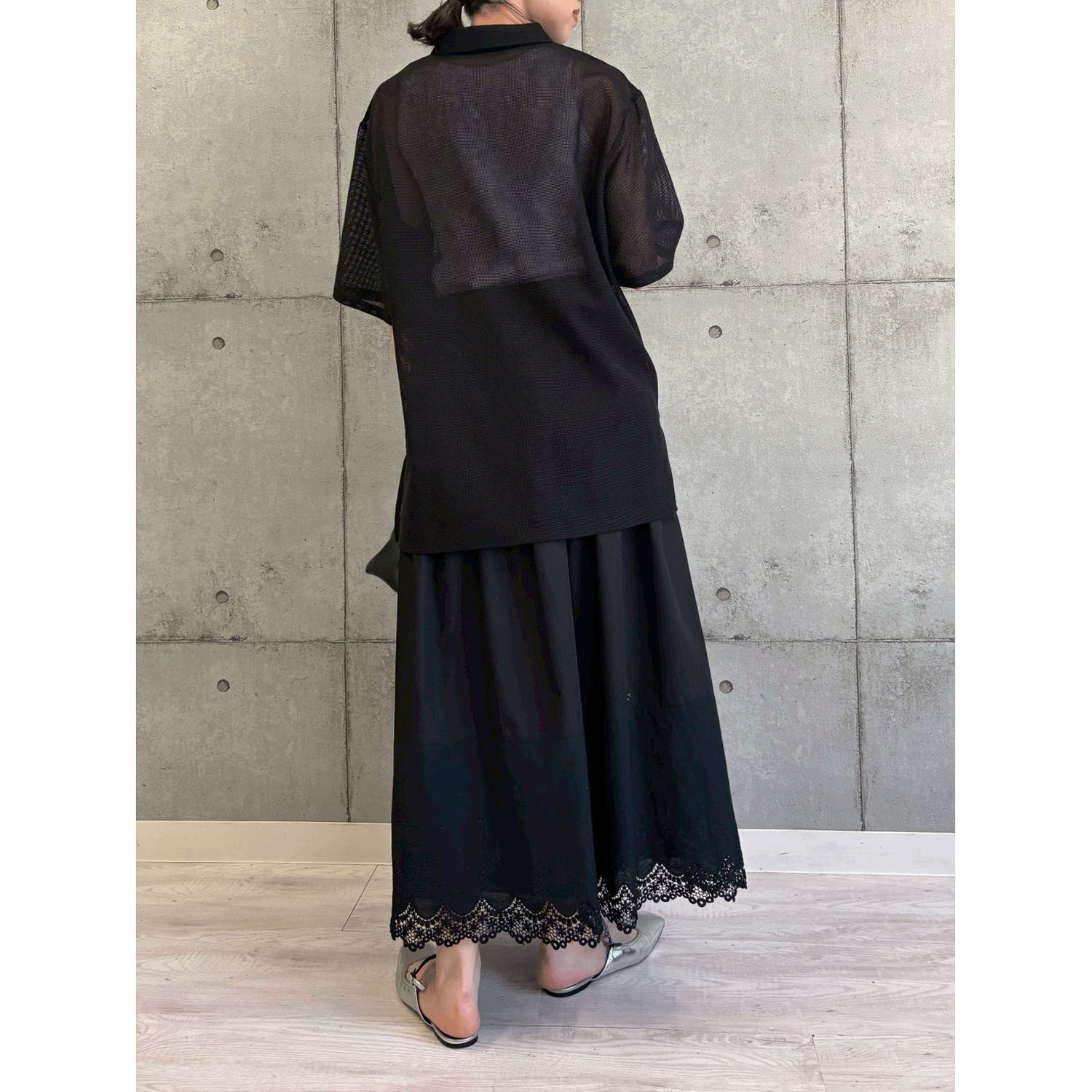 ROSIEE ニュアンス釦メッシュBIGシャツ - 画像17