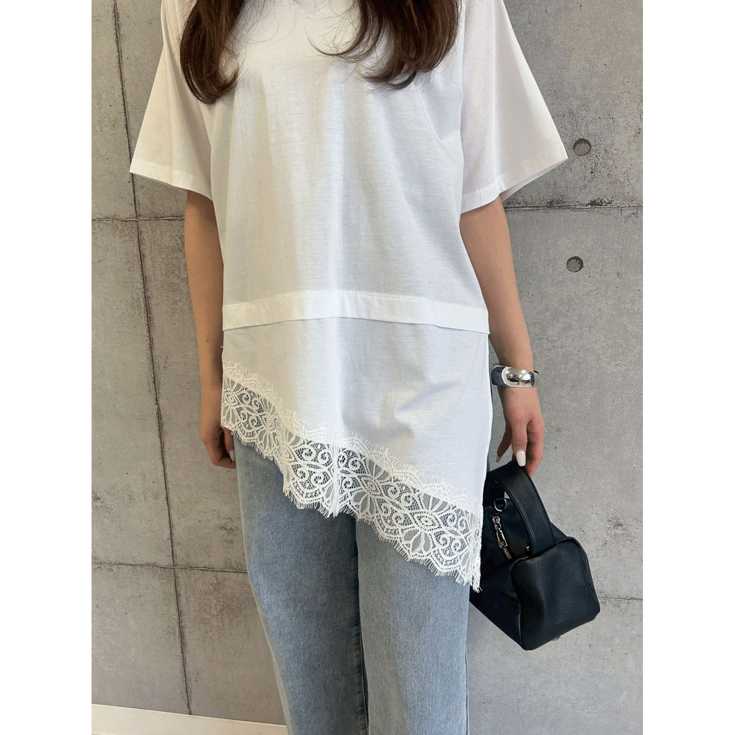 ROSIEE 裾レースアシメデザインTOPS - 画像3