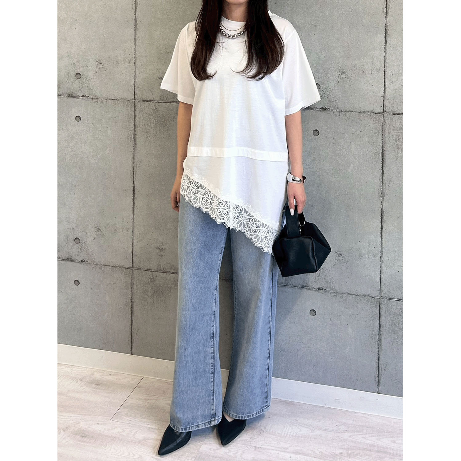 ROSIEE 裾レースアシメデザインTOPS - 画像9