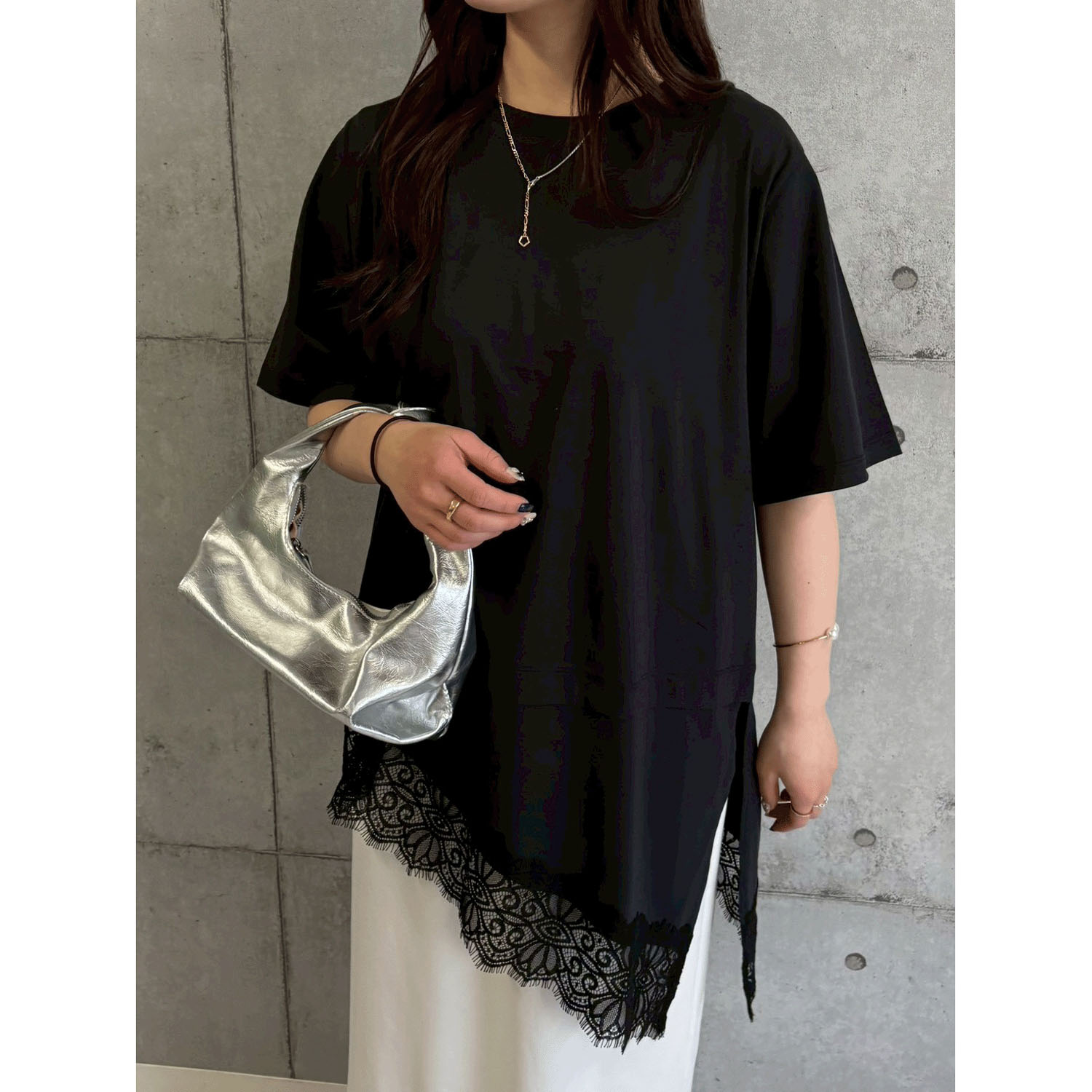 ROSIEE 裾レースアシメデザインTOPS - 画像1