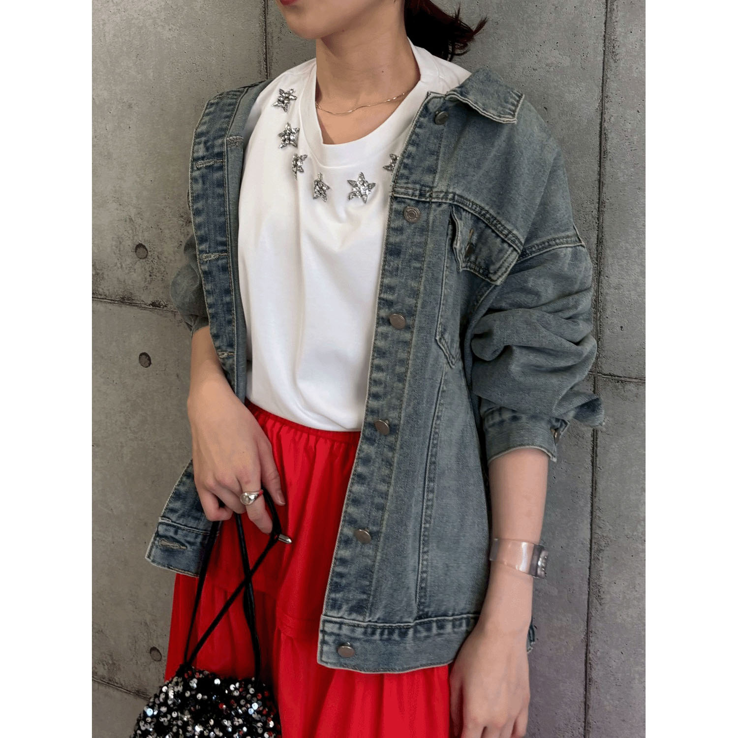 ROSIEE オーバーサイズポケットデニムジャケット - 画像2