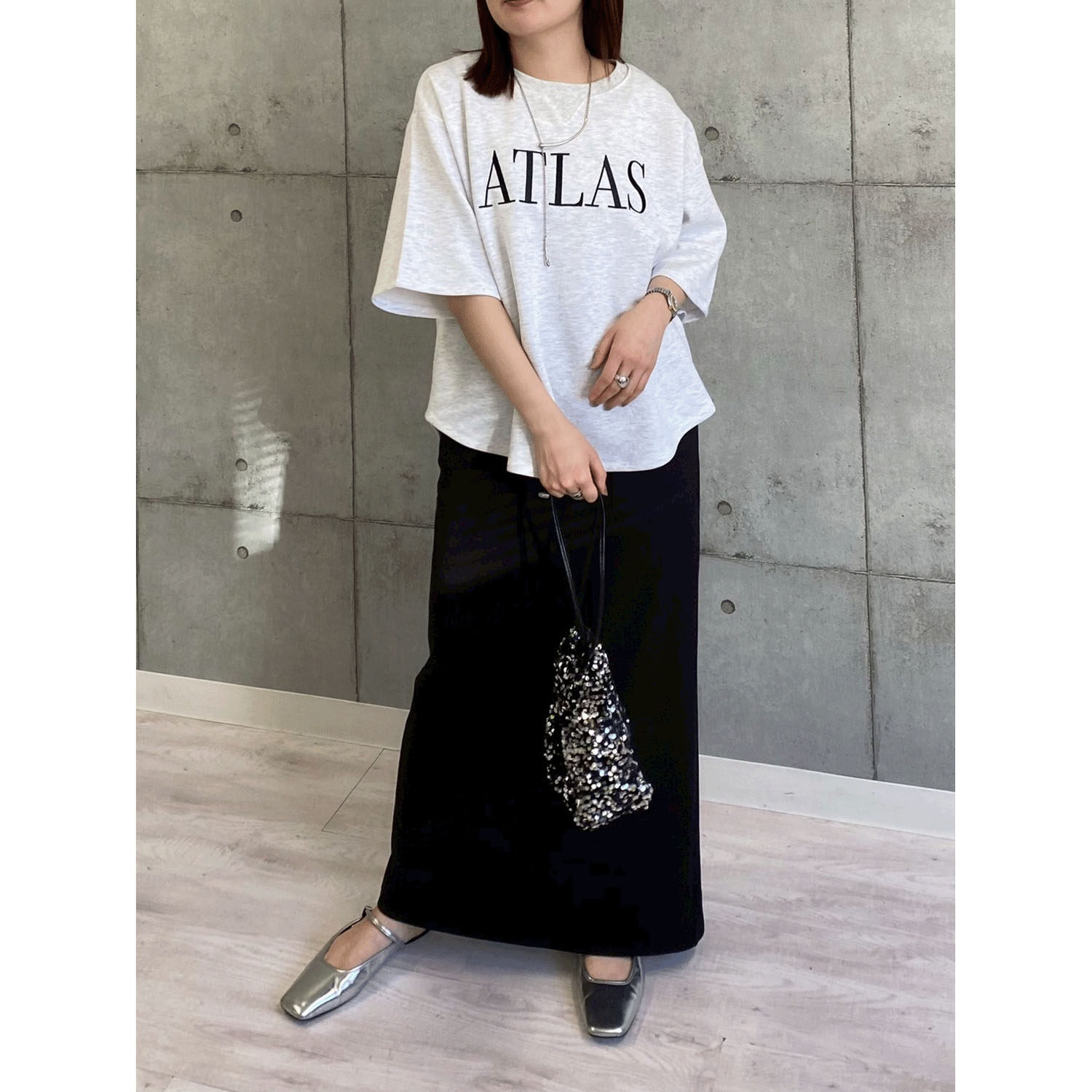 ROSIEE ロゴ刺繍5分袖トップス - 画像3