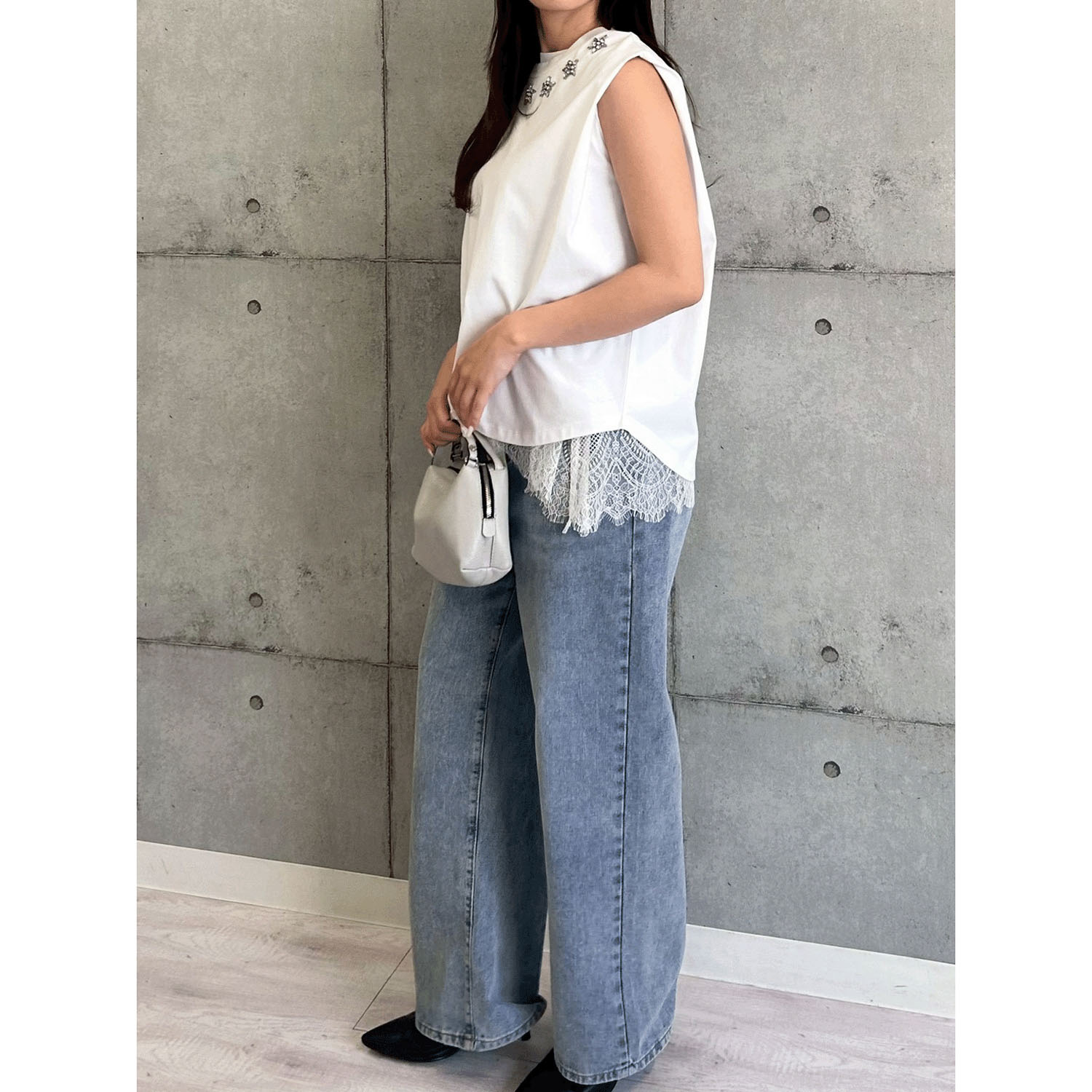 ROSIEE 星ビジューノースリーブTシャツ - 画像7