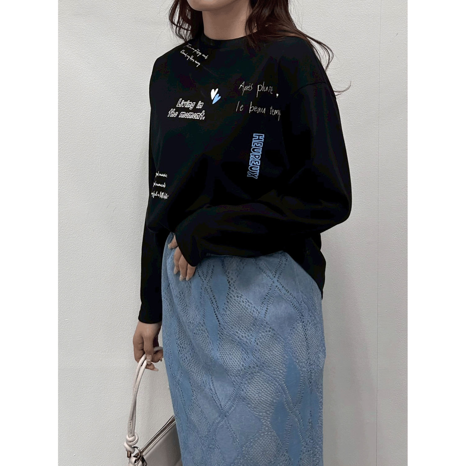 ROSIEE レタリングプリントロングTシャツ - 画像15