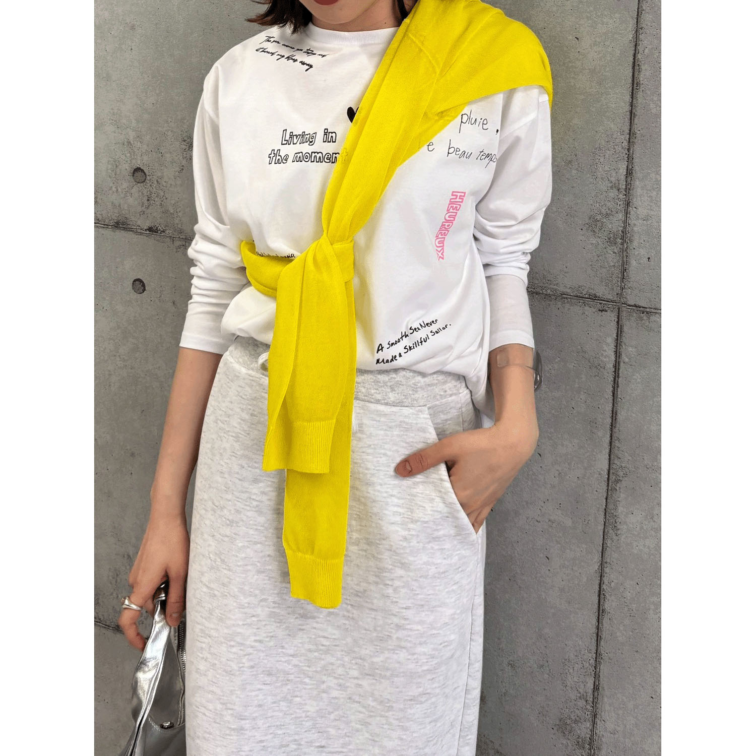 ROSIEE レタリングプリントロングTシャツ - 画像5