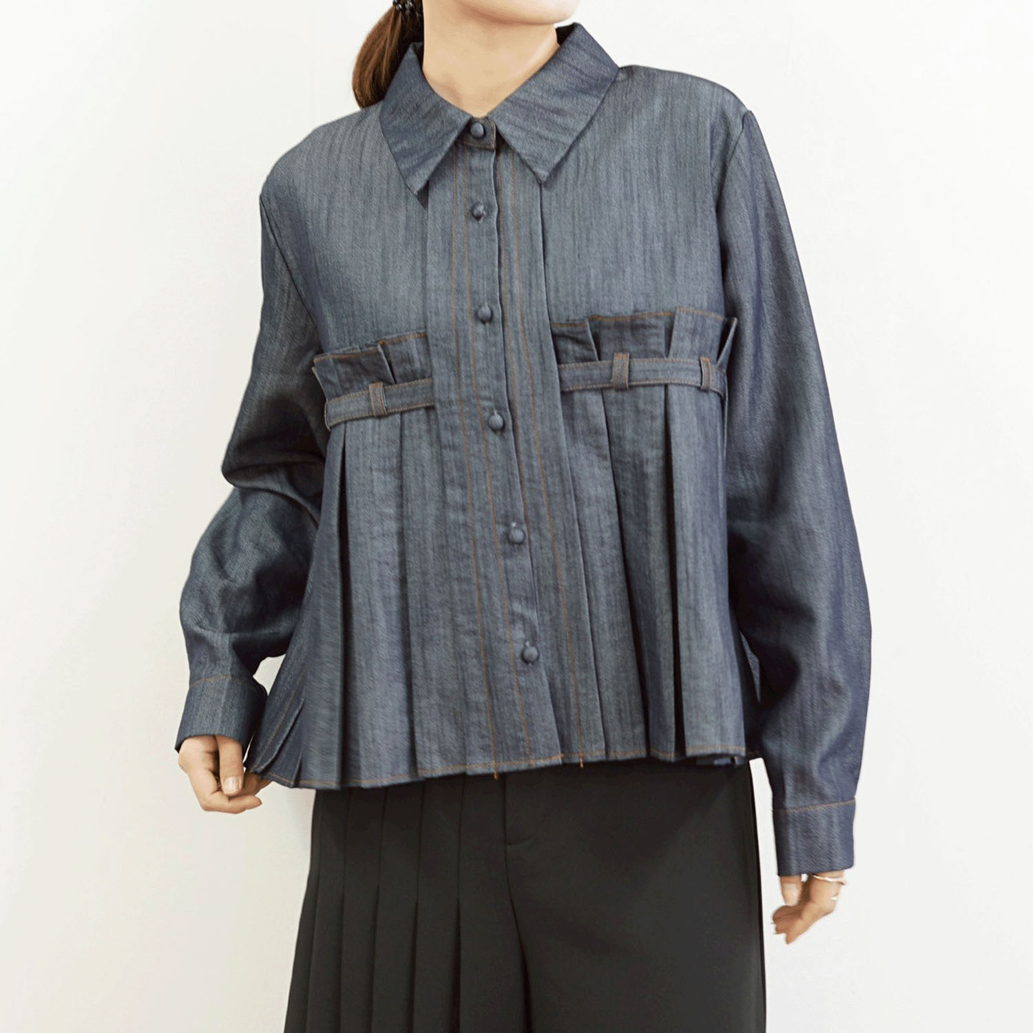 SEVEN SENSE タックデザインシャツ