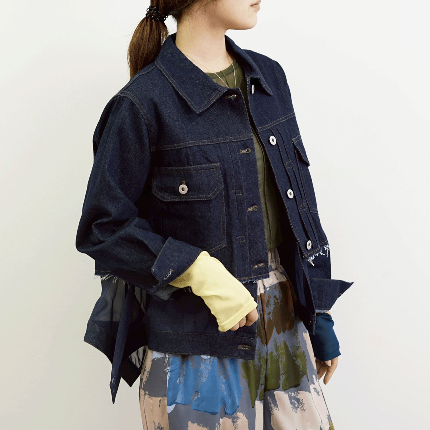 SEVEN SENSE レイヤードヘムシアーデニムジャケット - 画像4