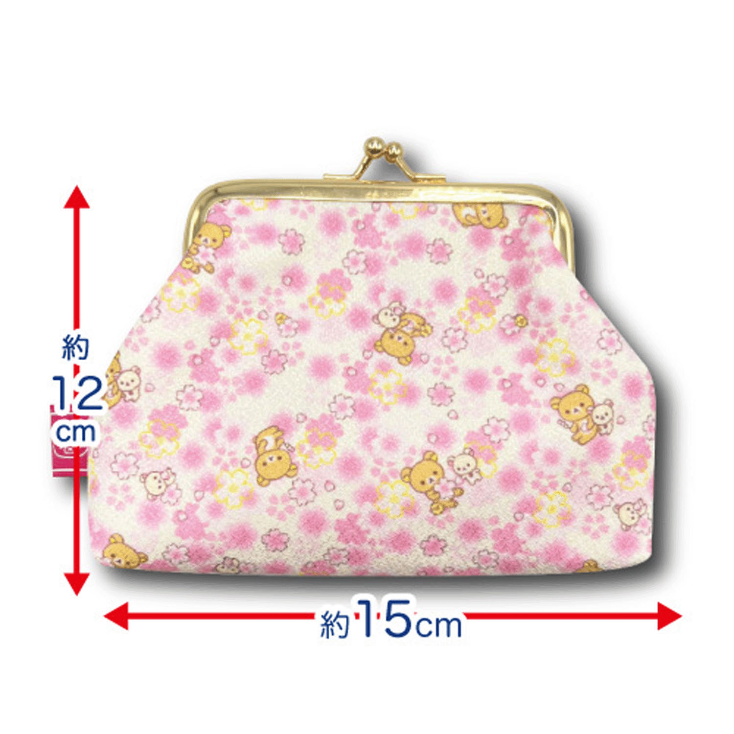 リラックマ がま口ポーチ 桜柄 - 画像2
