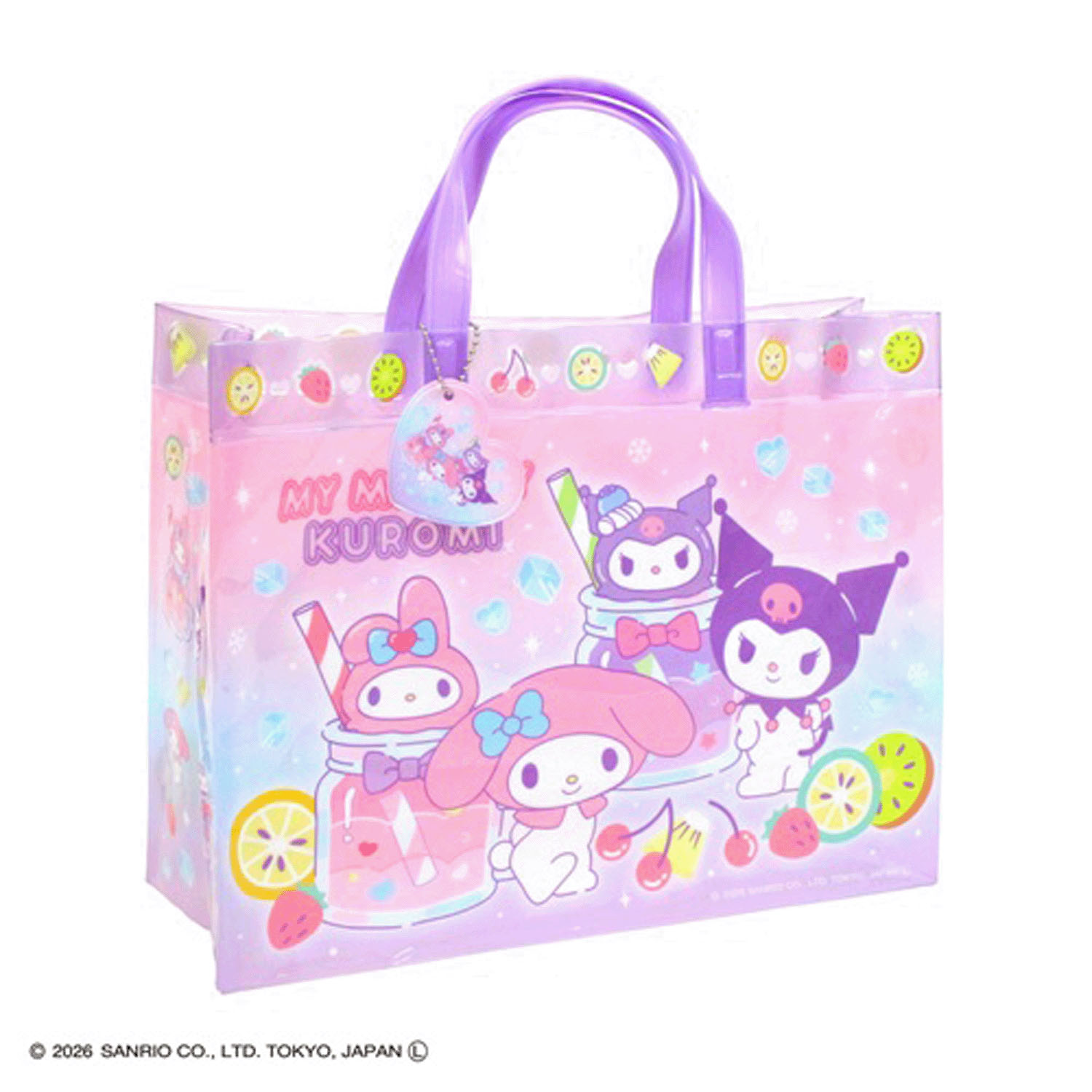 サンリオ マイメロディ＆クロミ マチありビーチバッグ パープル - 画像1