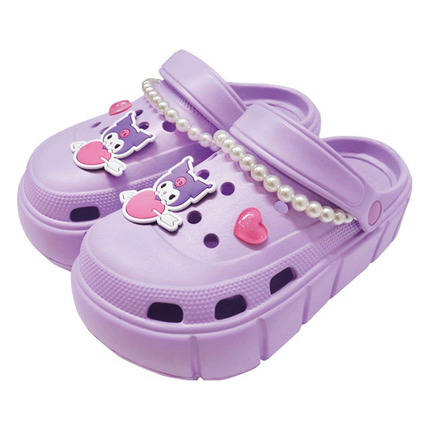 サンリオ クロミ 厚底サンダル パープル 24cm - 画像1