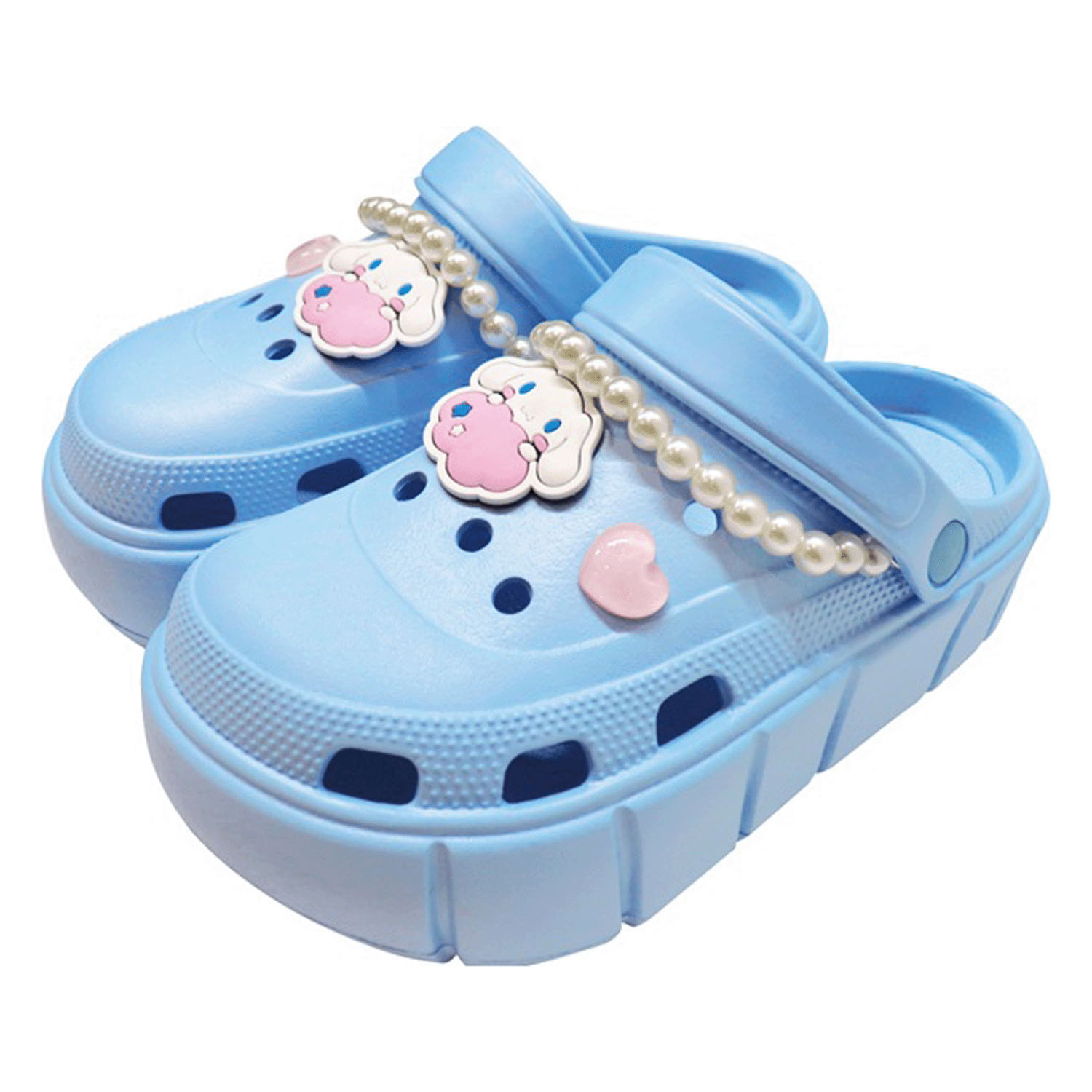 サンリオ シナモロール 厚底サンダル ブルー 24cm - 画像1