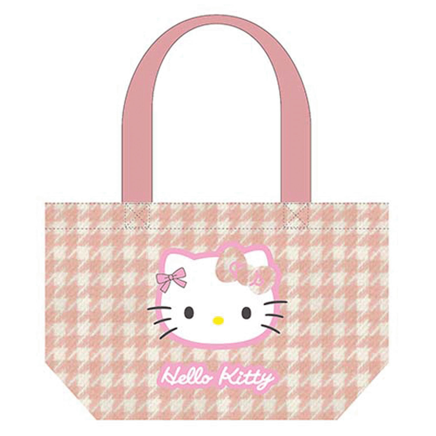 ハローキティ ミニトート 千鳥格子シリーズ ピンク - 画像1