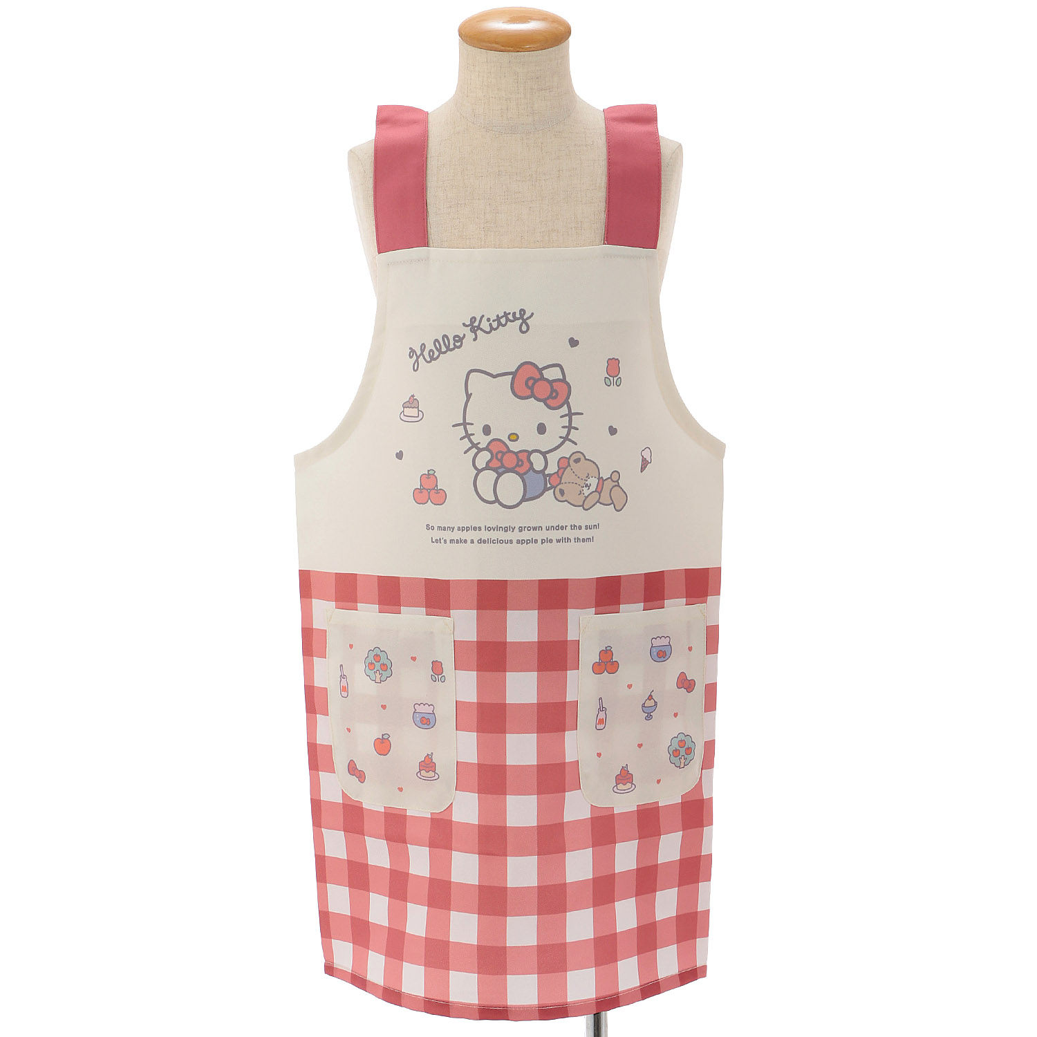 サンリオ ハローキティ 子ども用エプロン レッド - 画像1