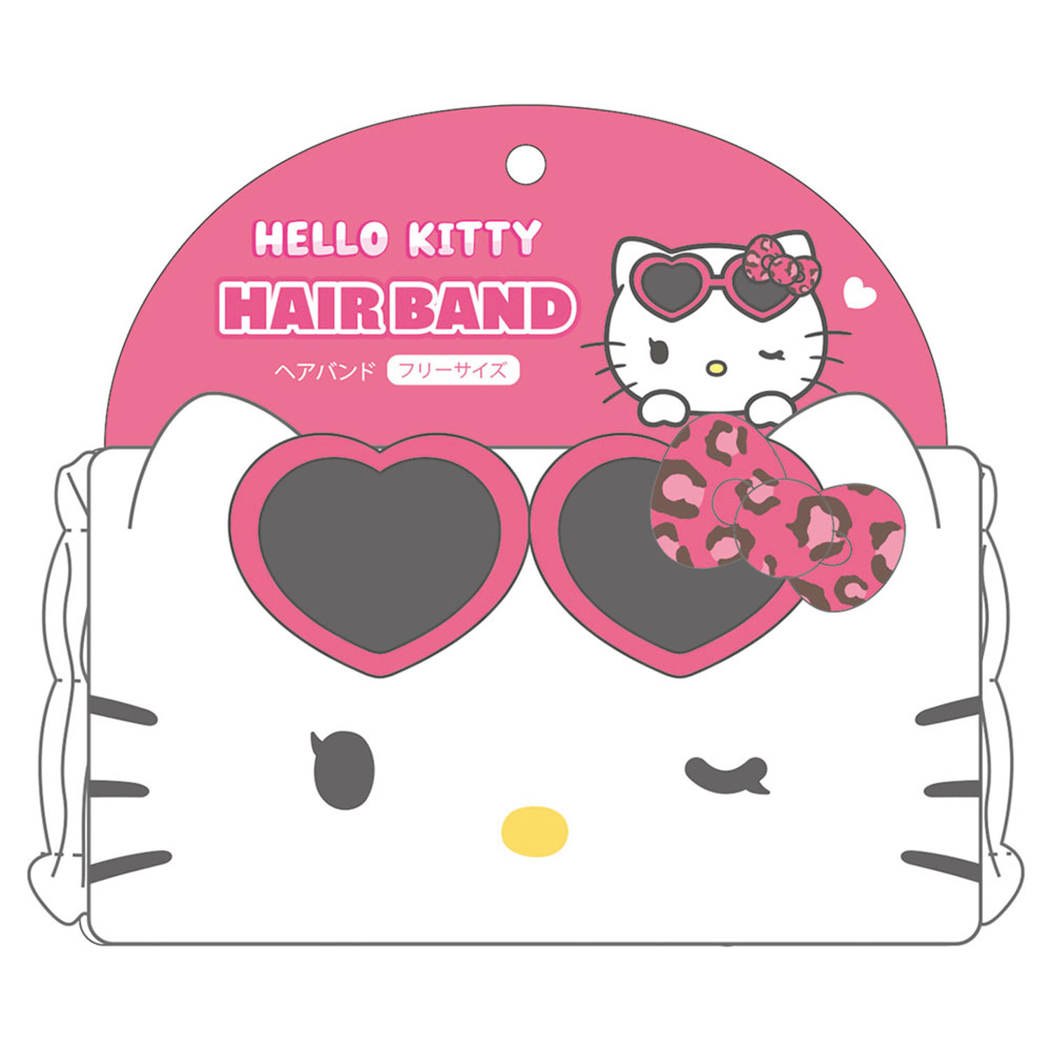 ハローキティ フェイスヘアバンド ヒョウ柄 - 画像2