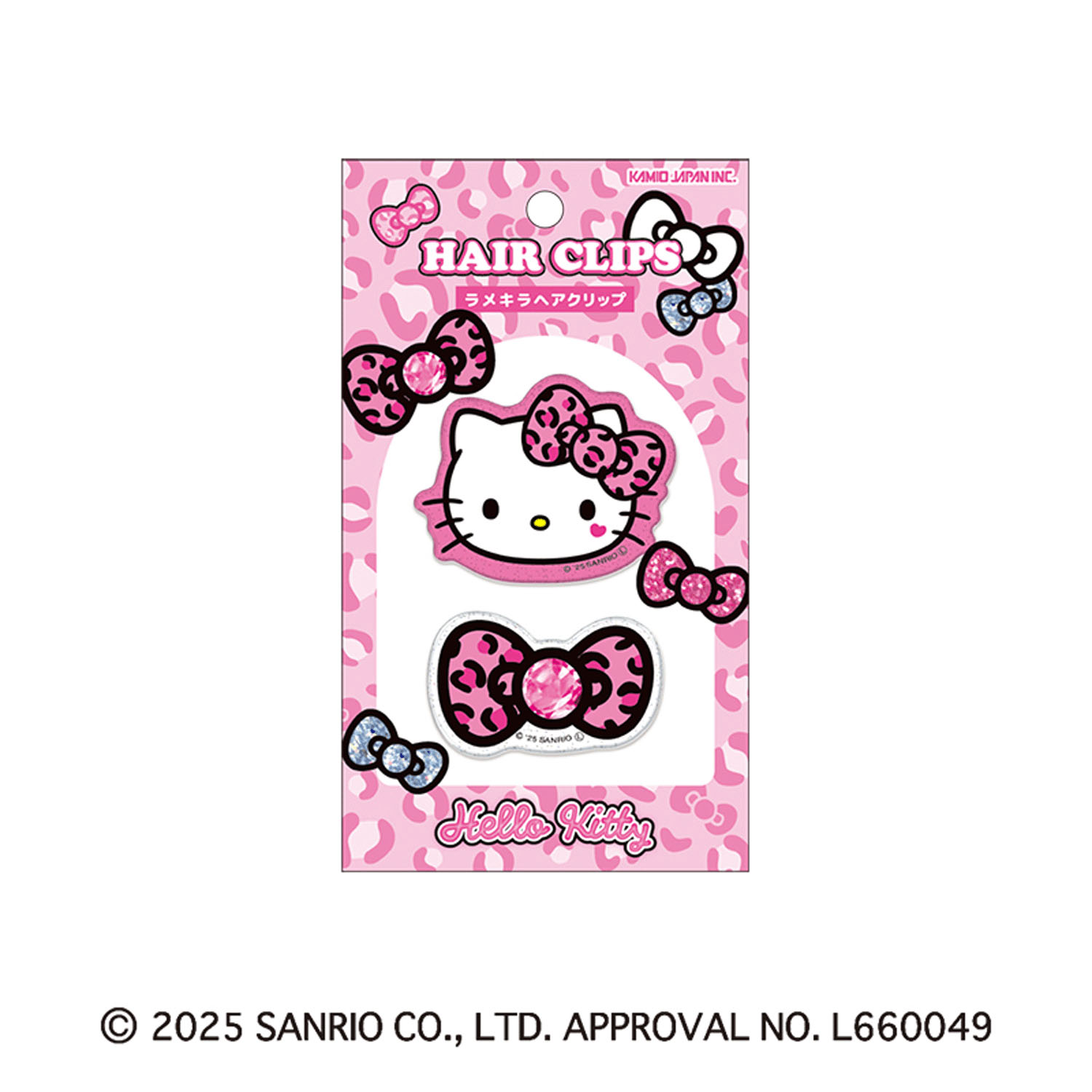 ハローキティ・クロミギャルアートアイテム ラメキラヘアクリップ ハローキティ／ピンク - 画像1