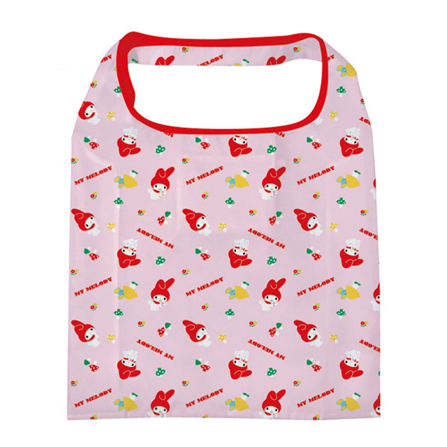 マイメロディ ポケット付きエコバッグ ピンク - 画像1